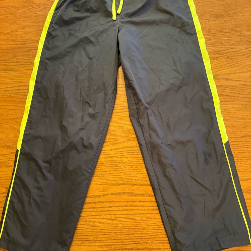 STARTER Men’s Black and Yellow Nylon Track Pants Size 38